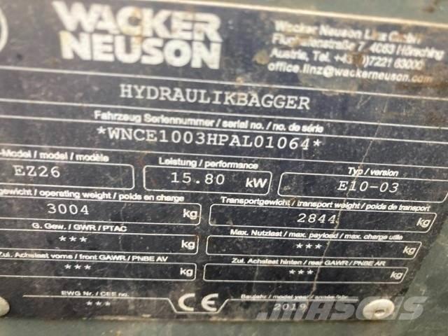 Wacker EZ26 小型挖土機/掘鑿機<7t(小型挖掘機)