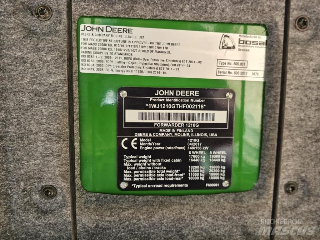 John Deere 1210 G 收穫機