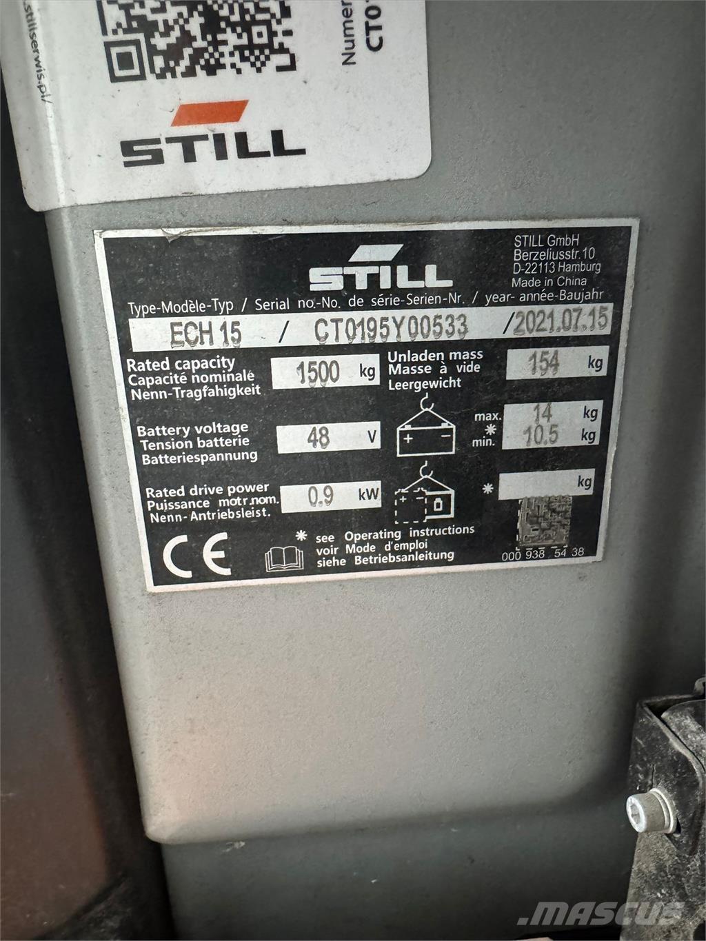 Still ECH 15 行走控制式堆積機