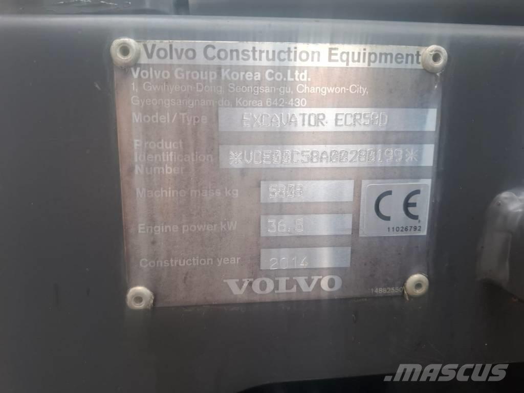 Volvo ECR 58 D 小型挖土機/掘鑿機<7t(小型挖掘機)