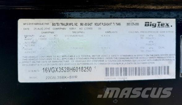 Big Tex 22GN 平板式/側卸式拖車