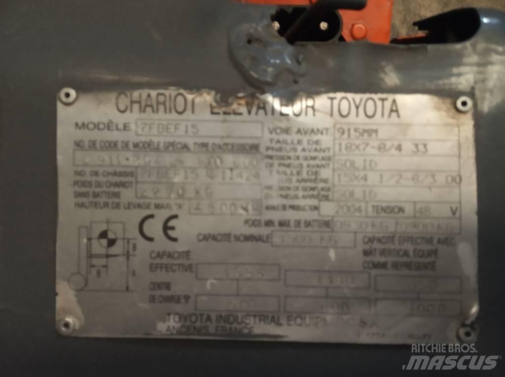 Toyota 7FBEF15 電動堆高機