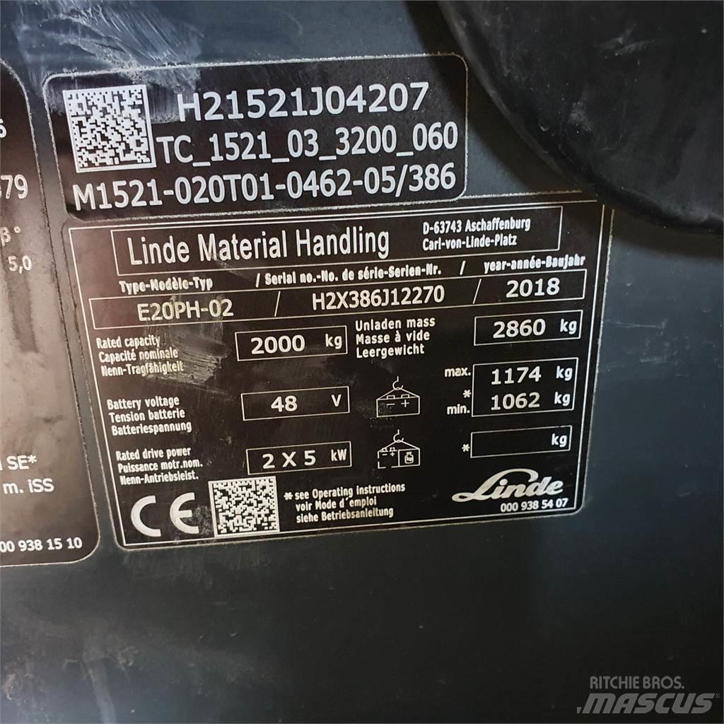 Linde E20PH 電動堆高機