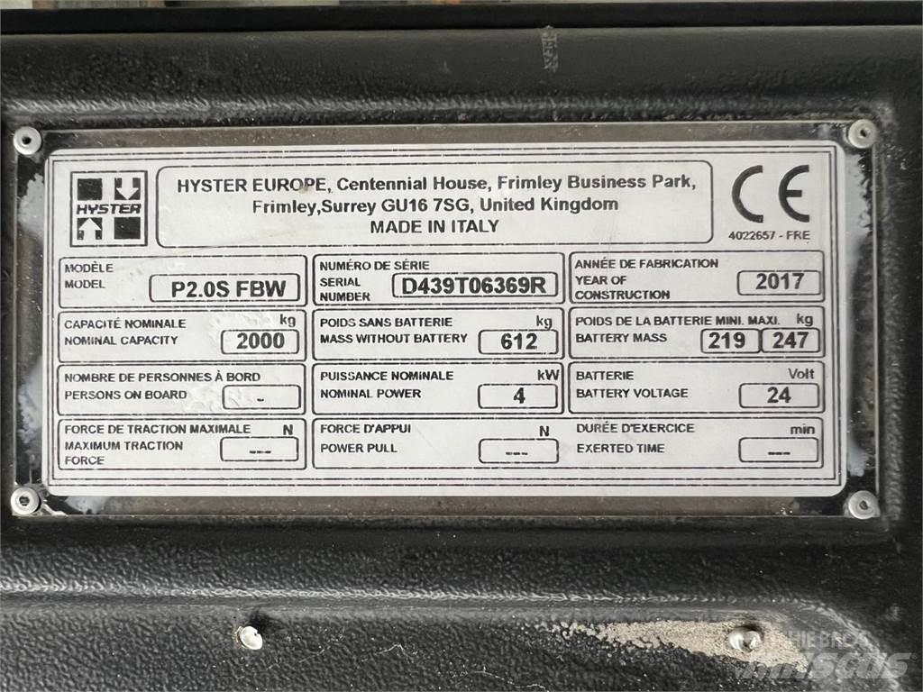 Hyster P2.0S 低架升降機