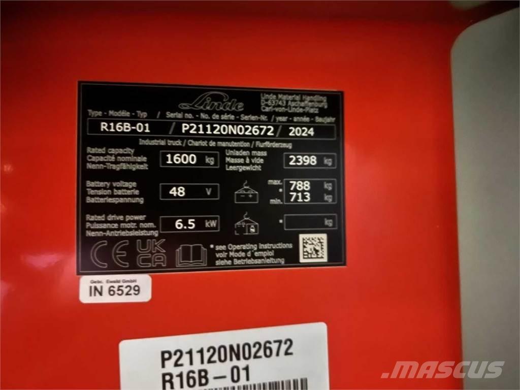 Linde R16B 前伸式堆高機(叉車)