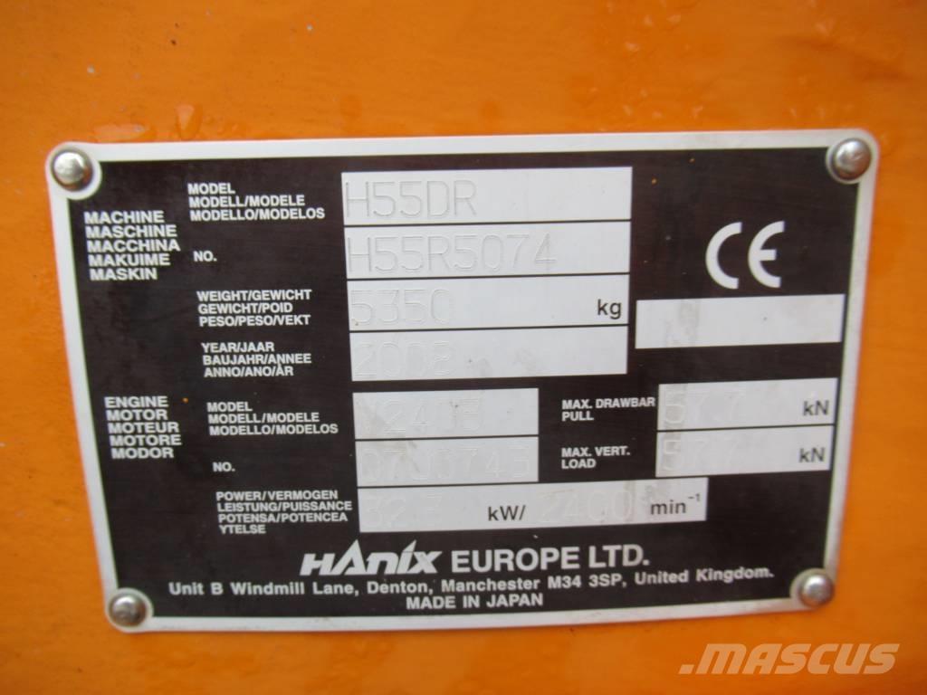 Hanix H 55 DR 小型挖土機/掘鑿機<7t(小型挖掘機)