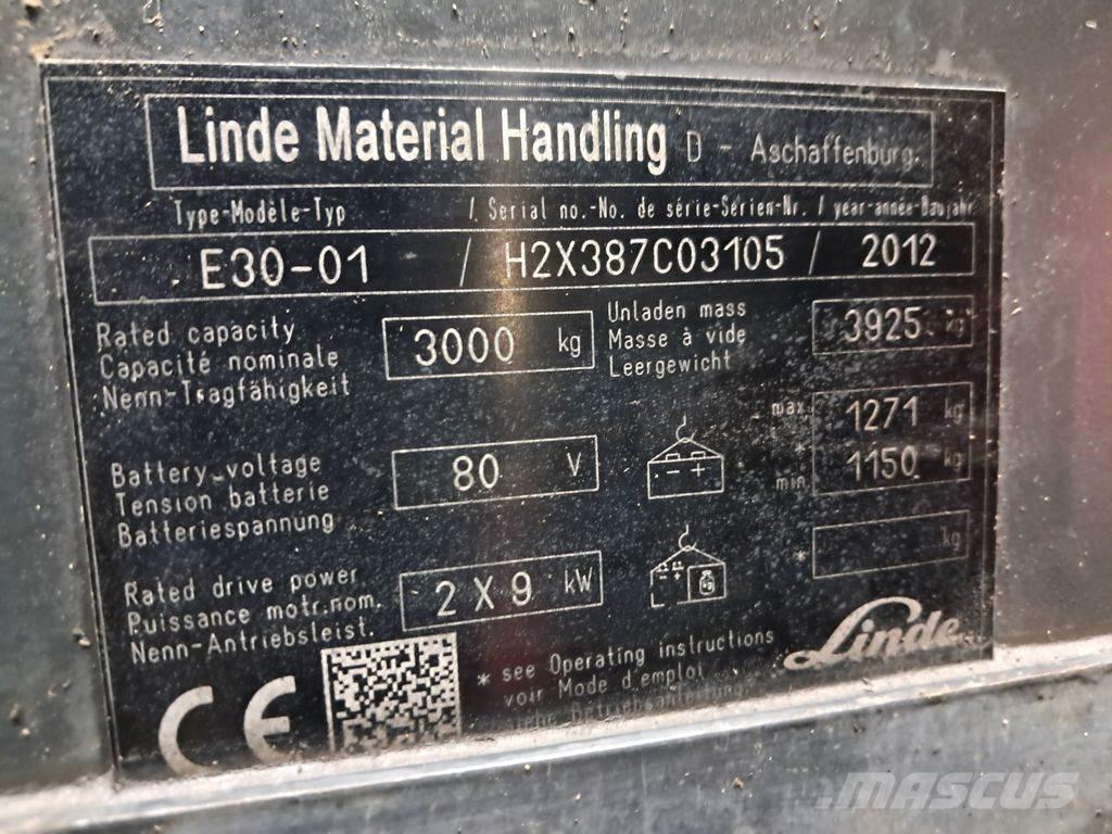 Linde E30-01 電動堆高機