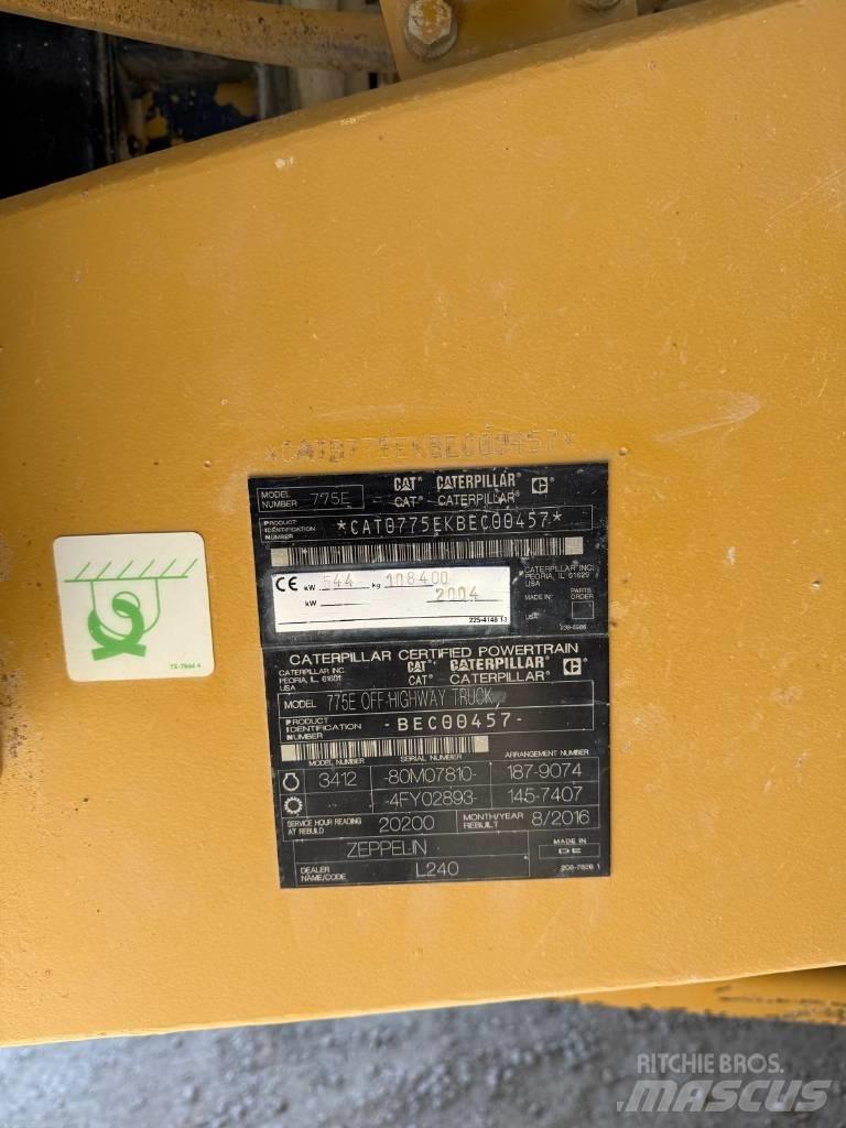 CAT 775 E 剛性傾卸卡車
