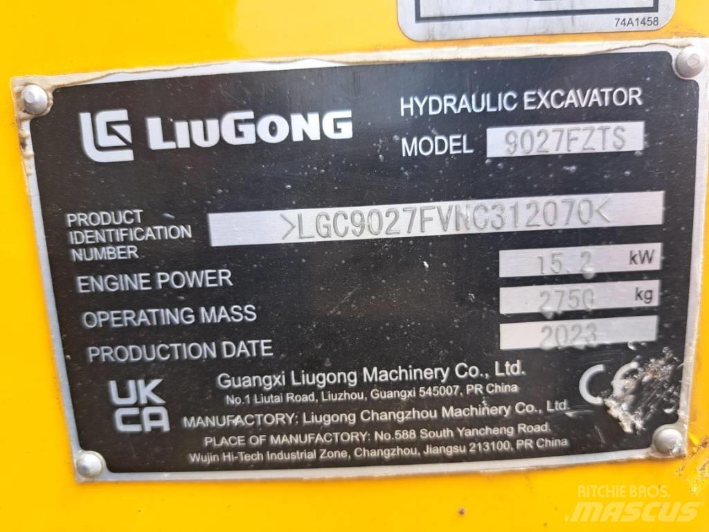 LiuGong 9027 FZTS 小型挖土機/掘鑿機<7t(小型挖掘機)