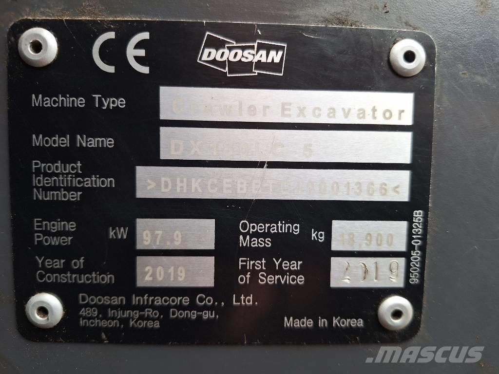 Doosan DX 180 -5 履帶式 挖土機/掘鑿機/挖掘機