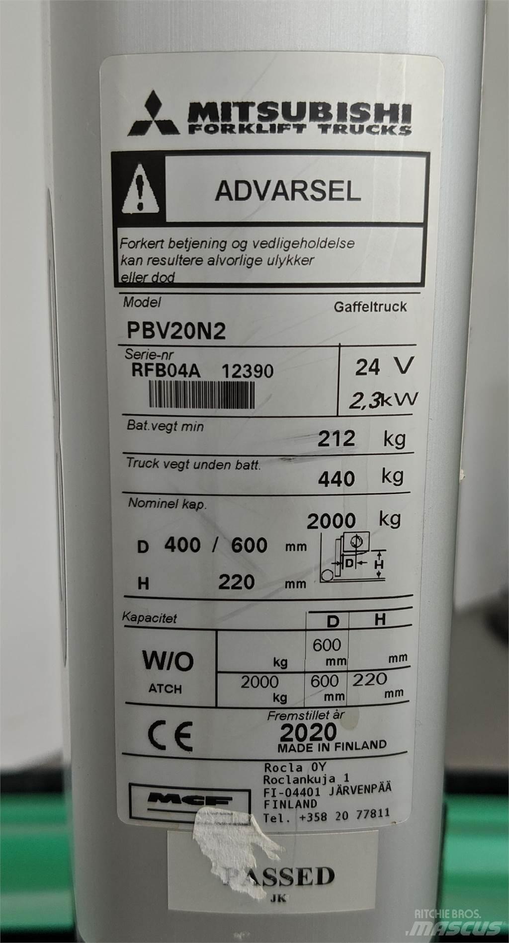Mitsubishi PBV20N2 堆高機(叉車)-其他