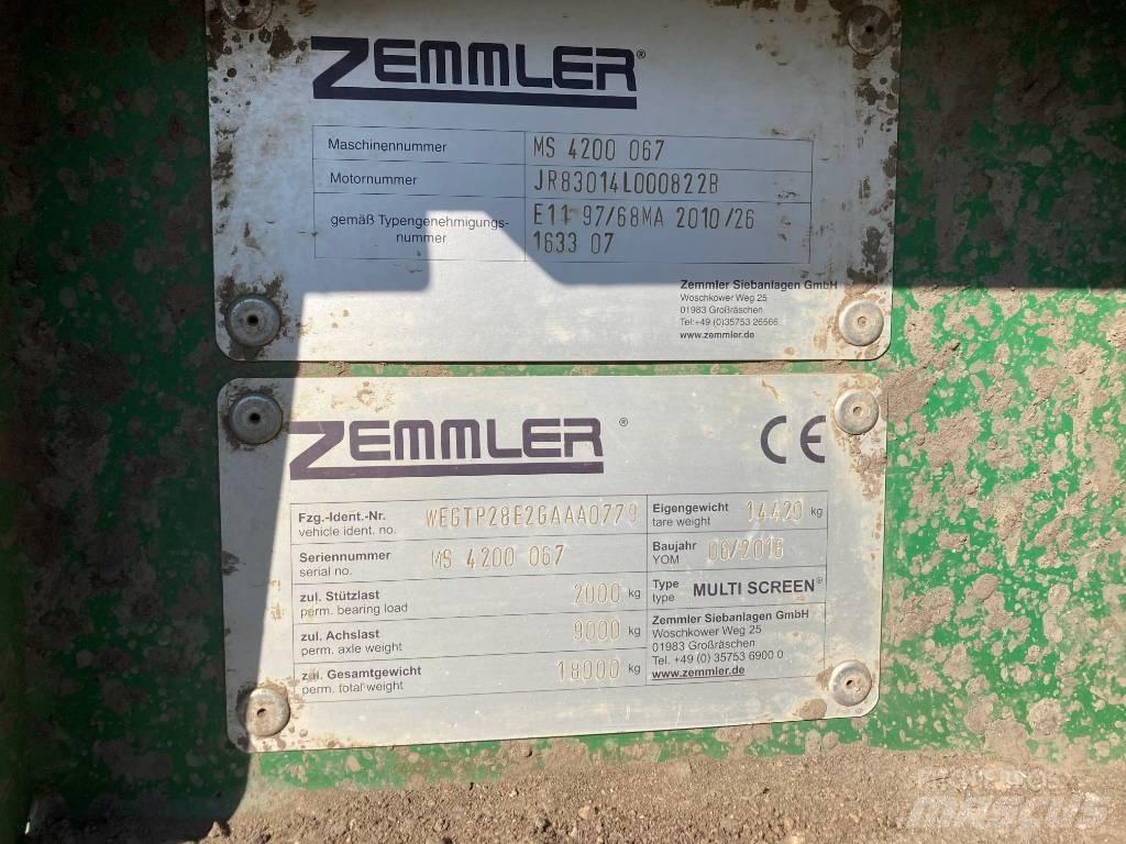 Zemmler MS4200 移動式篩選機