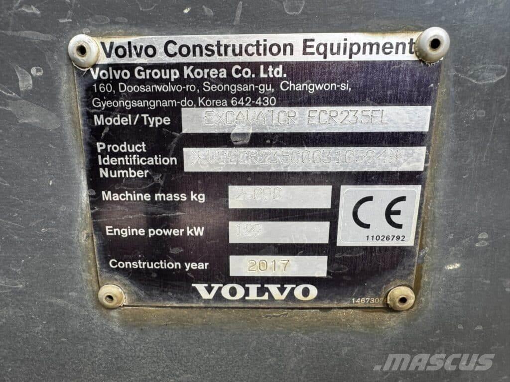 Volvo ECR235EL 履帶式 挖土機/掘鑿機/挖掘機