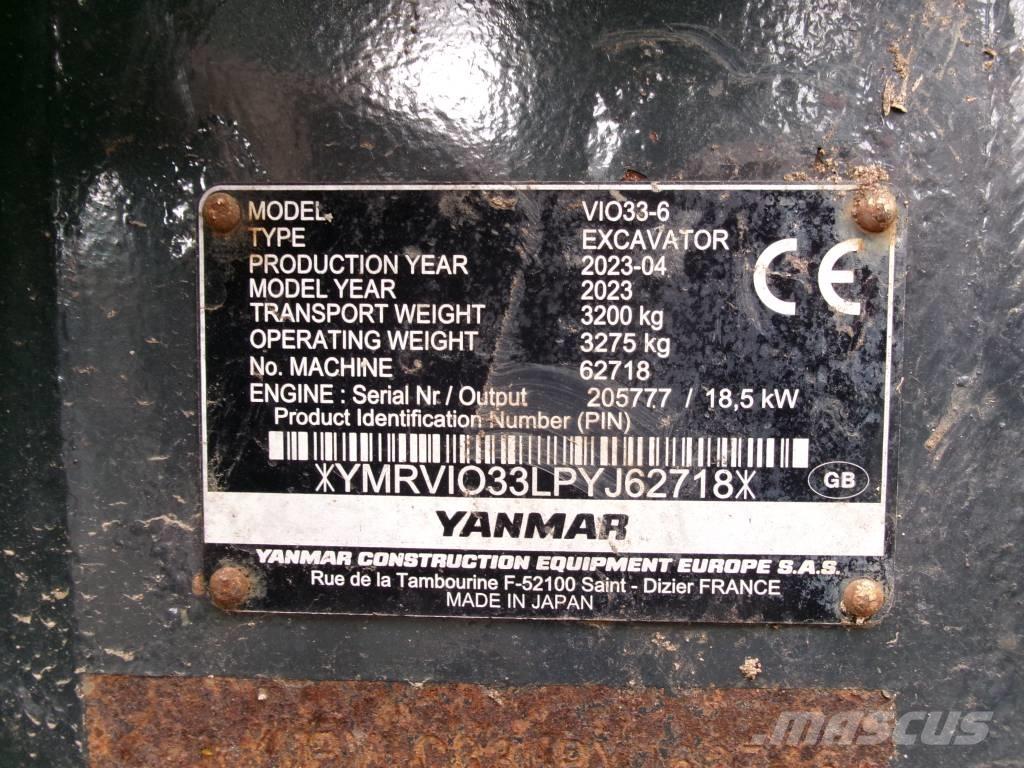 Yanmar Vio 33 小型挖土機/掘鑿機<7t(小型挖掘機)