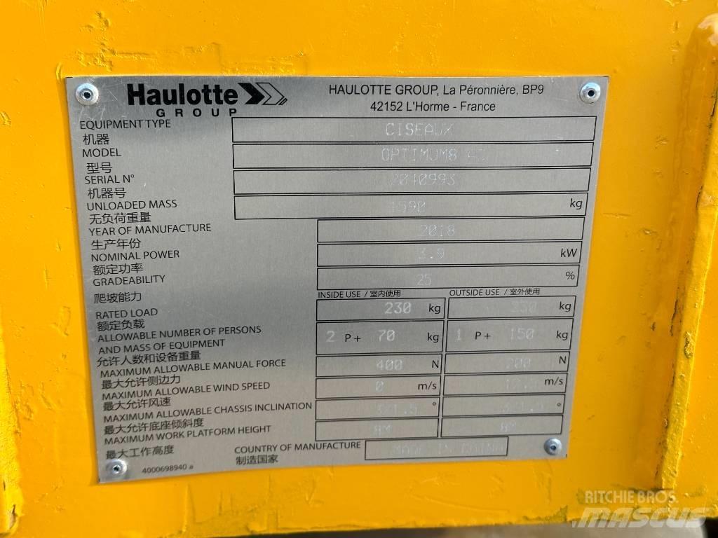 Haulotte OPTIMUM 8 剪式升降機