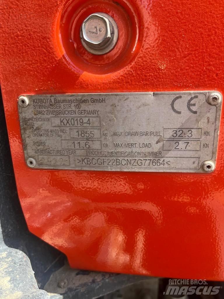 Kubota KX 019-4 小型挖土機/掘鑿機<7t(小型挖掘機)