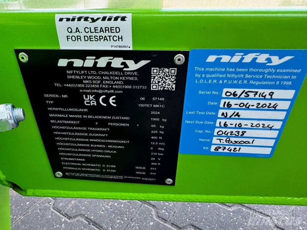 Niftylift 150 TET 拖車裝載高空作業平台