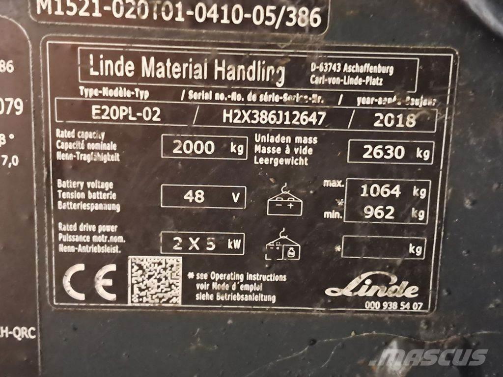 Linde E20PL-02 電動堆高機