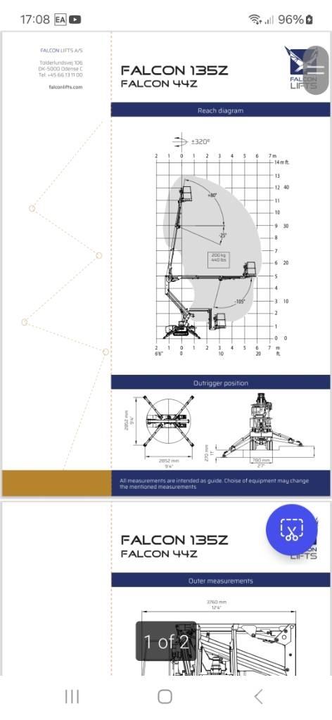 Falcon Z135 其他升降機和作業平台