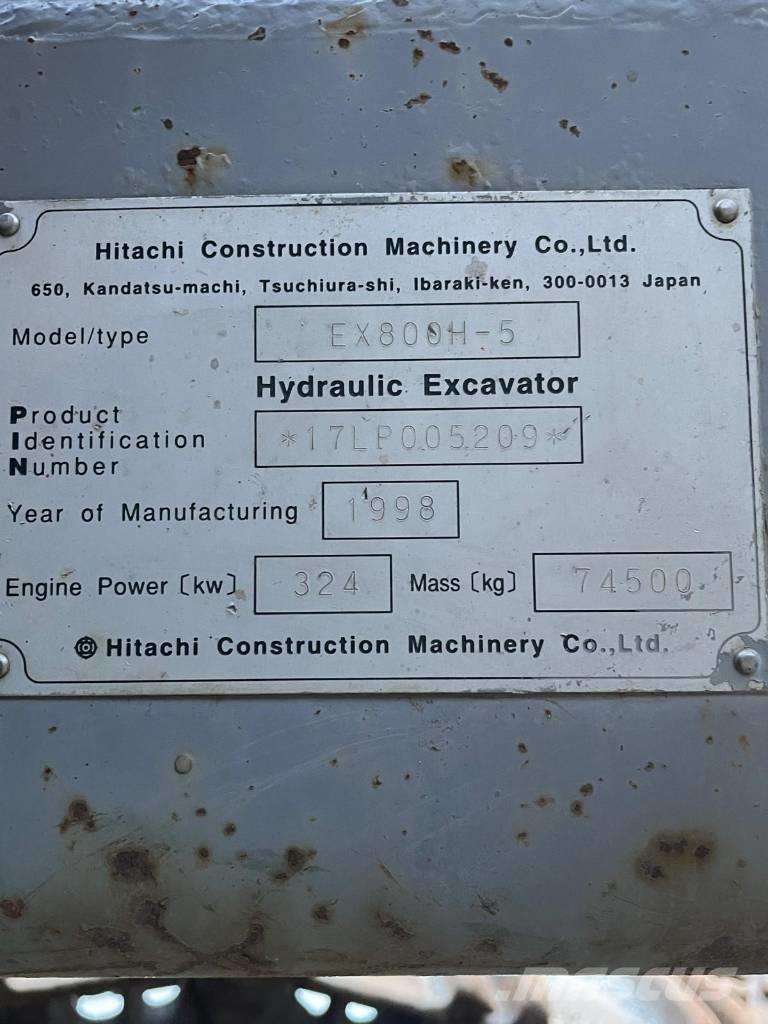 Hitachi EX 800 H-5 履帶式 挖土機/掘鑿機/挖掘機