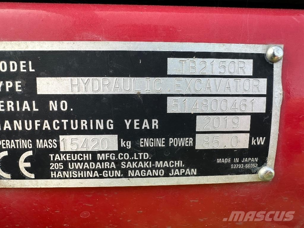 Takeuchi TB 2150 R 履帶式 挖土機/掘鑿機/挖掘機