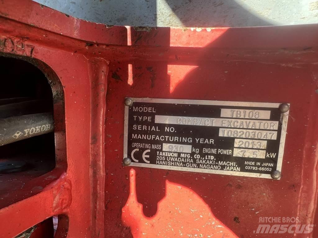 Takeuchi TB108 小型挖土機/掘鑿機<7t(小型挖掘機)