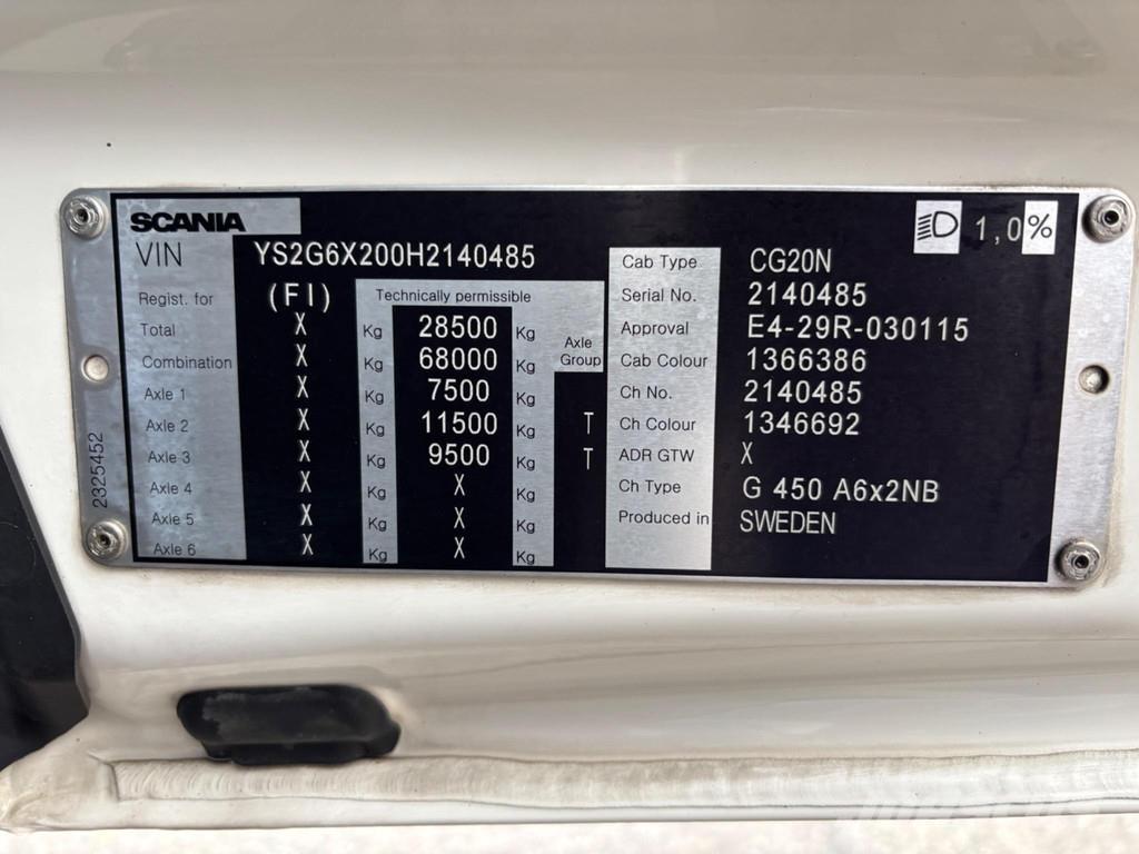 Scania G450 6x2 曳引機組件