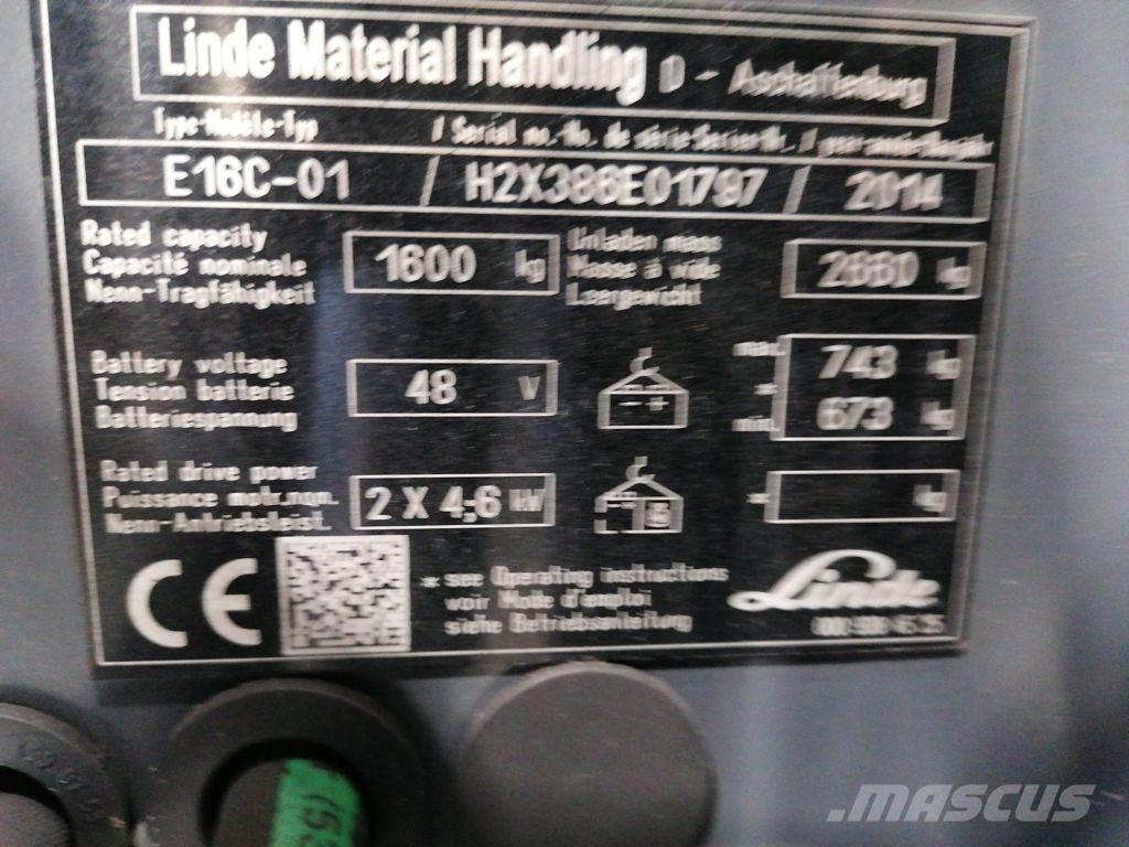 Linde E16C-01 電動堆高機