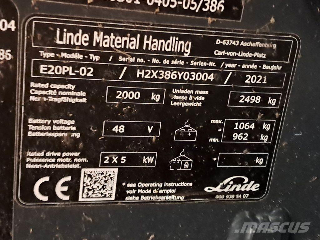 Linde E20PL-02 電動堆高機