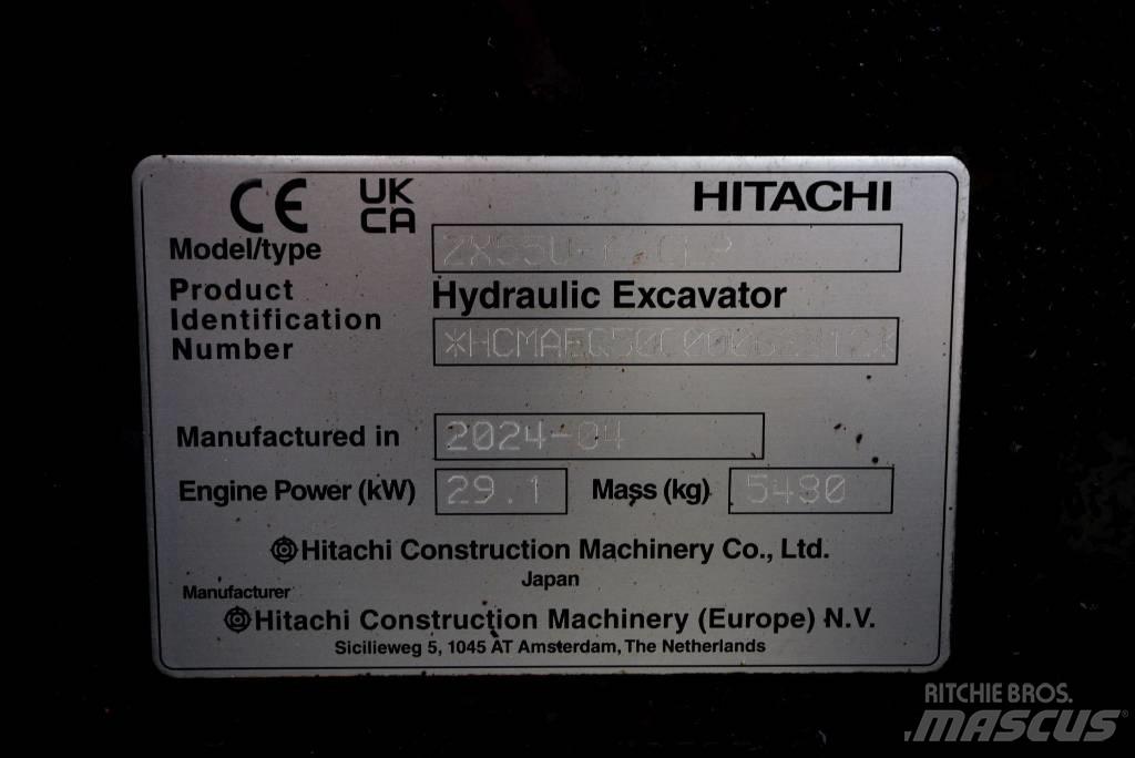 Hitachi ZX 55 U-6P 小型挖土機/掘鑿機<7t(小型挖掘機)