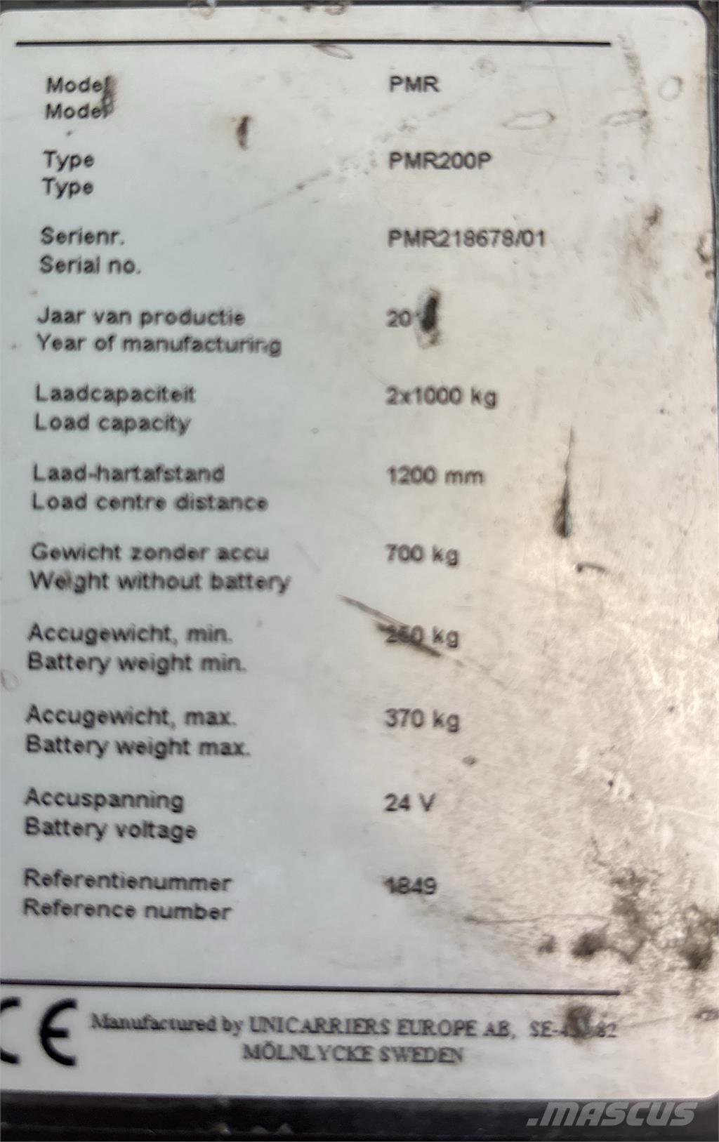 UniCarriers PMR200 平台卡車