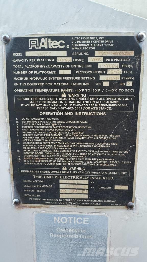 Altec LRV55 卡車裝載高空作業車