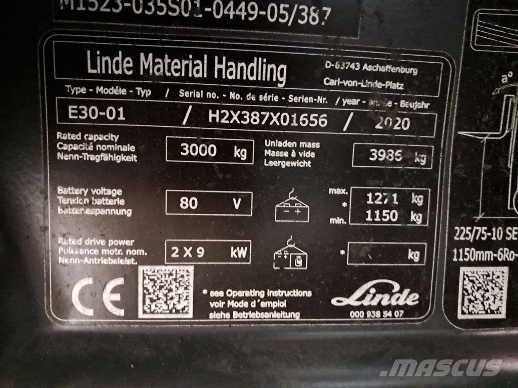 Linde E30-01 電動堆高機