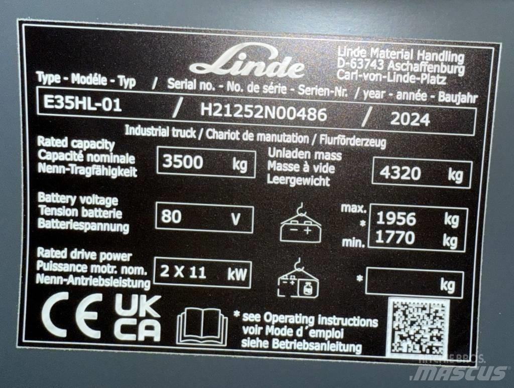 Linde E35HL/1252-01 電動堆高機