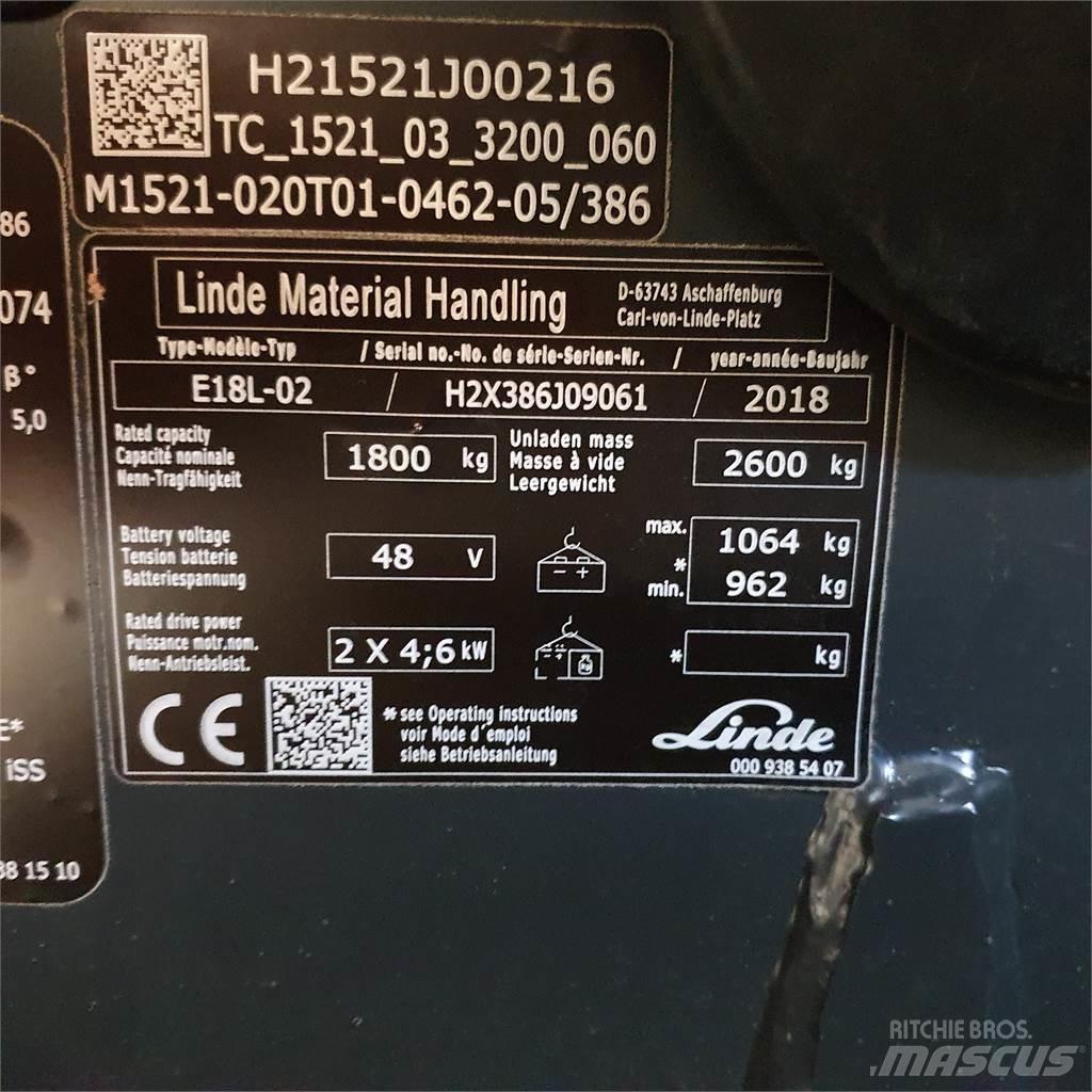 Linde E18L 電動堆高機