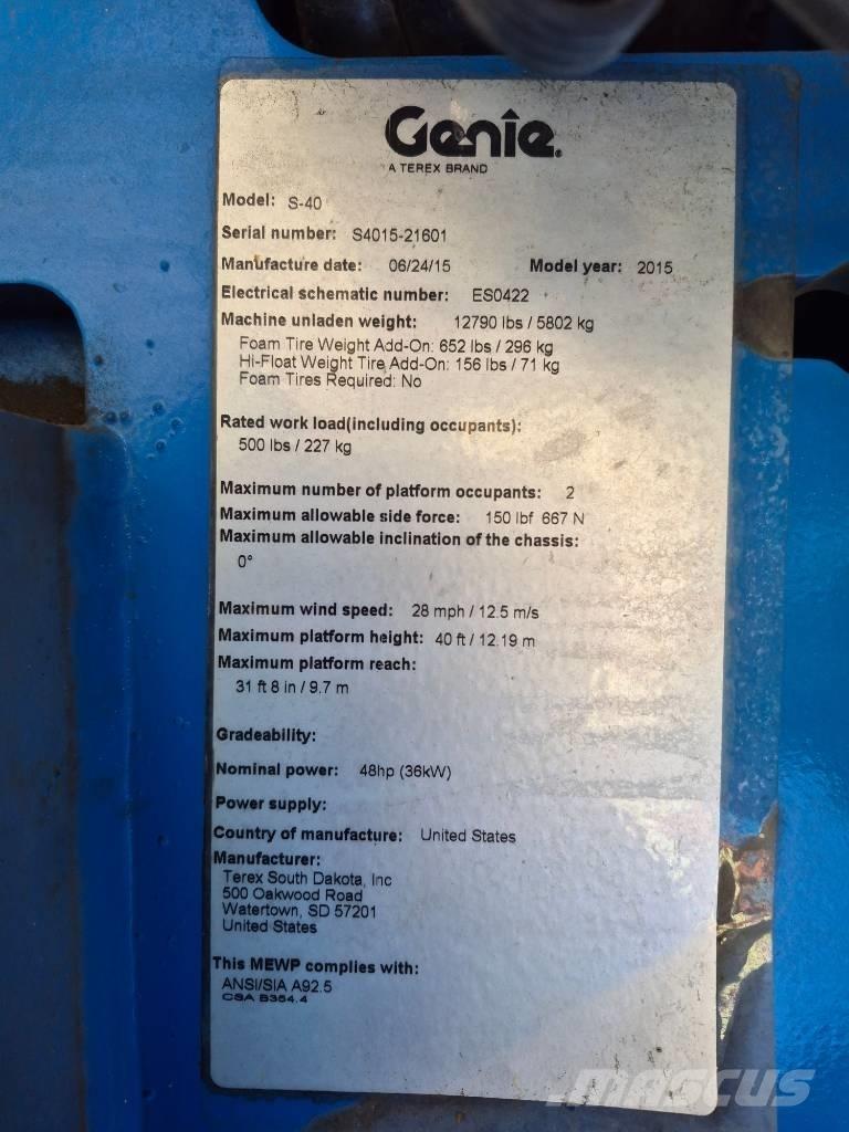 Genie S 40 伸縮臂高空作業車