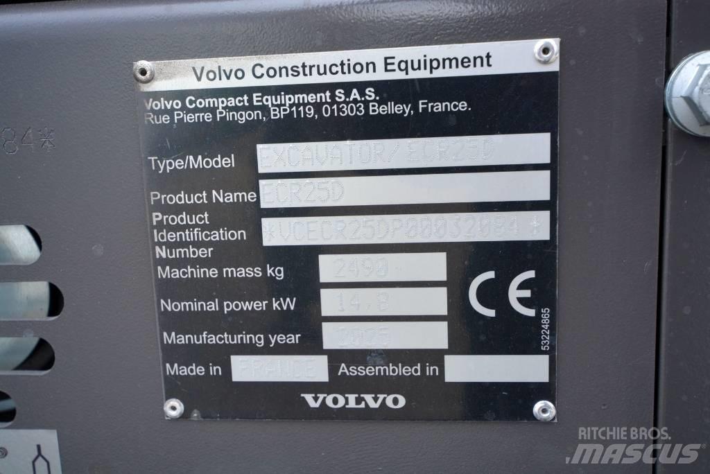 Volvo ECR 25 D 小型挖土機/掘鑿機<7t(小型挖掘機)