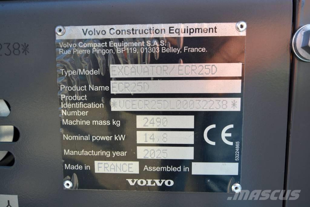 Volvo ECR 25 D 小型挖土機/掘鑿機<7t(小型挖掘機)