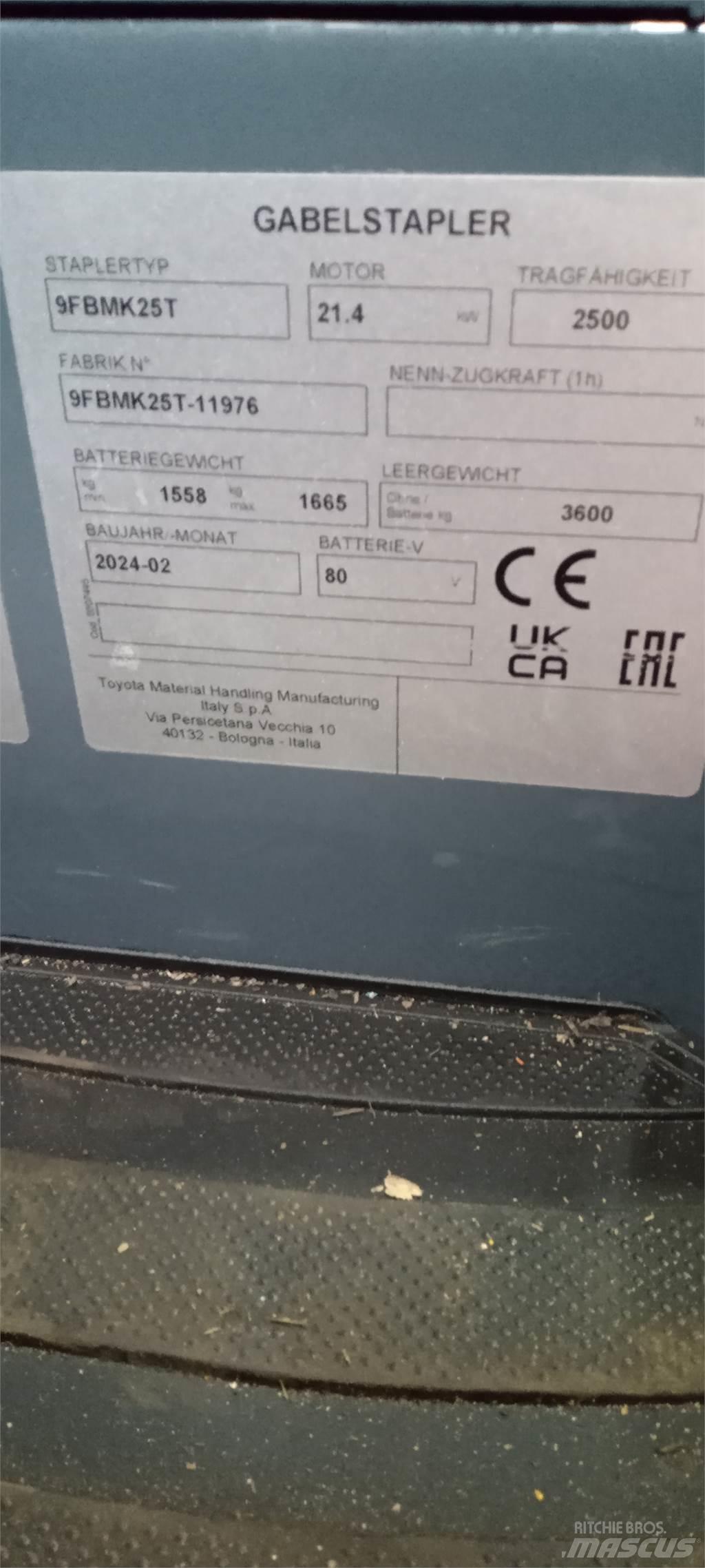 Toyota 9FBMK25T 電動堆高機