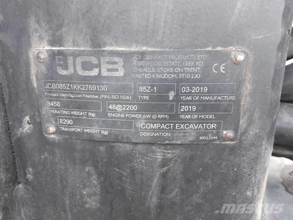 JCB 85 Z 小型挖土機/掘鑿機<7t(小型挖掘機)