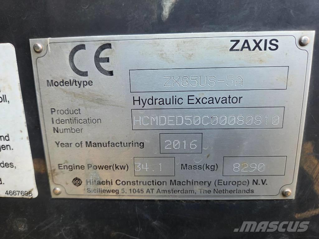 Hitachi ZX 85 US-5 A 中型挖土機/掘鑿機/挖掘機 7t-12t