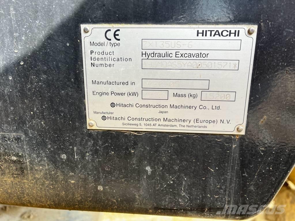 Hitachi ZX135US-6-2P 履帶式 挖土機/掘鑿機/挖掘機