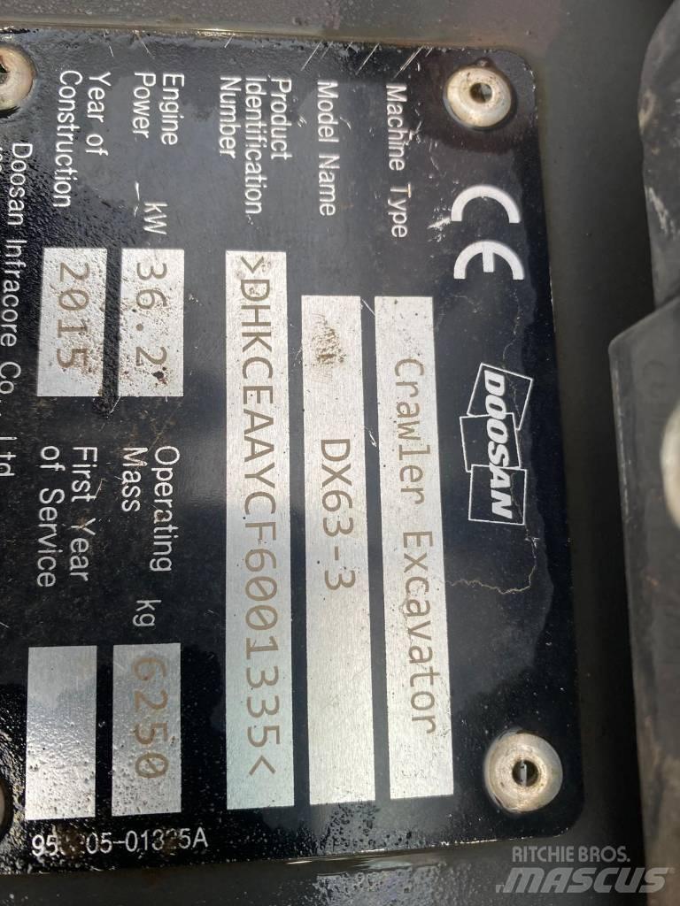 Doosan DX 63-3 小型挖土機/掘鑿機<7t(小型挖掘機)