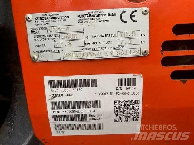 Kubota U 55-4 小型挖土機/掘鑿機<7t(小型挖掘機)