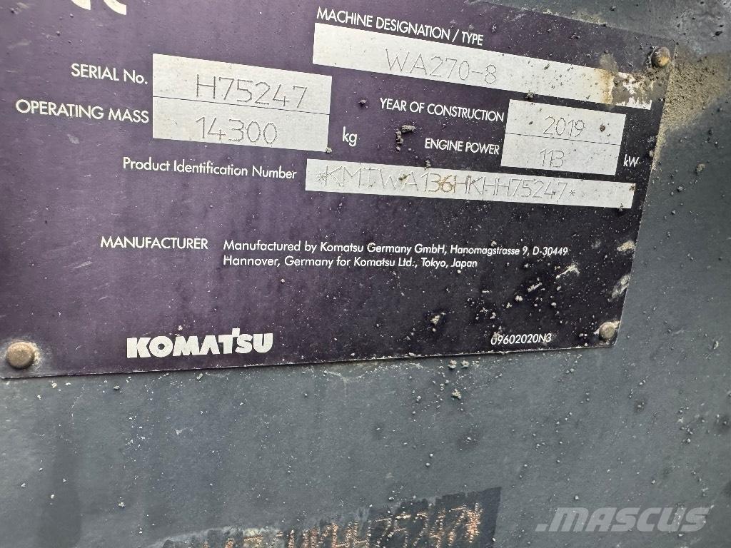  Komats Wa270 輪胎式裝載機