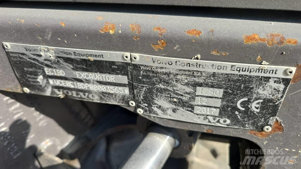 Volvo EC 18 小型挖土機/掘鑿機<7t(小型挖掘機)