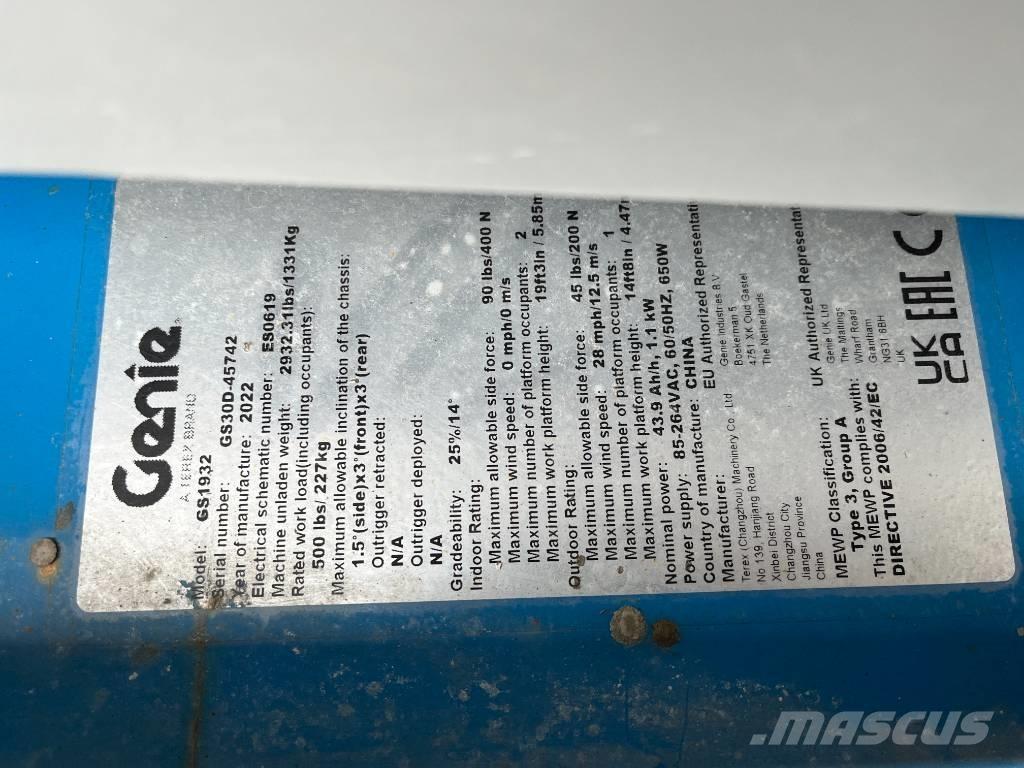 Genie GS 1932E-Drive 剪式升降機