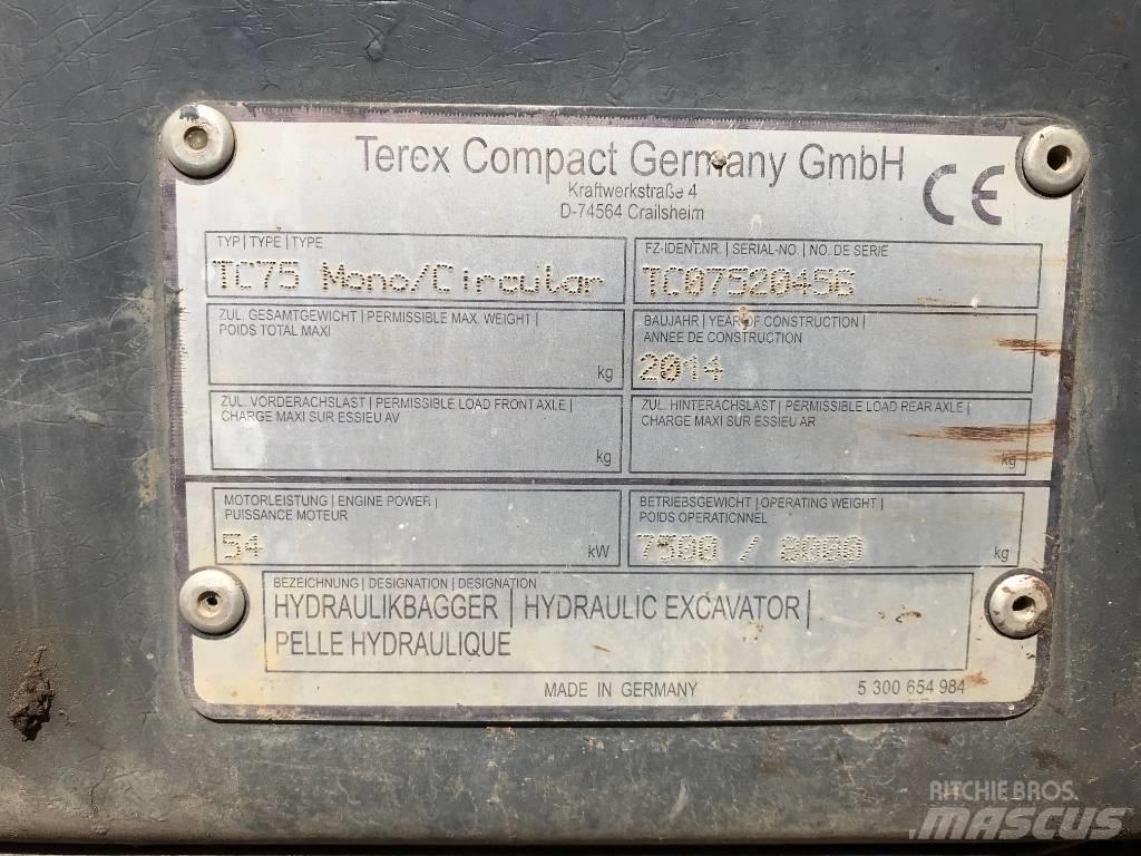 Terex TC 75 中型挖土機/掘鑿機/挖掘機 7t-12t