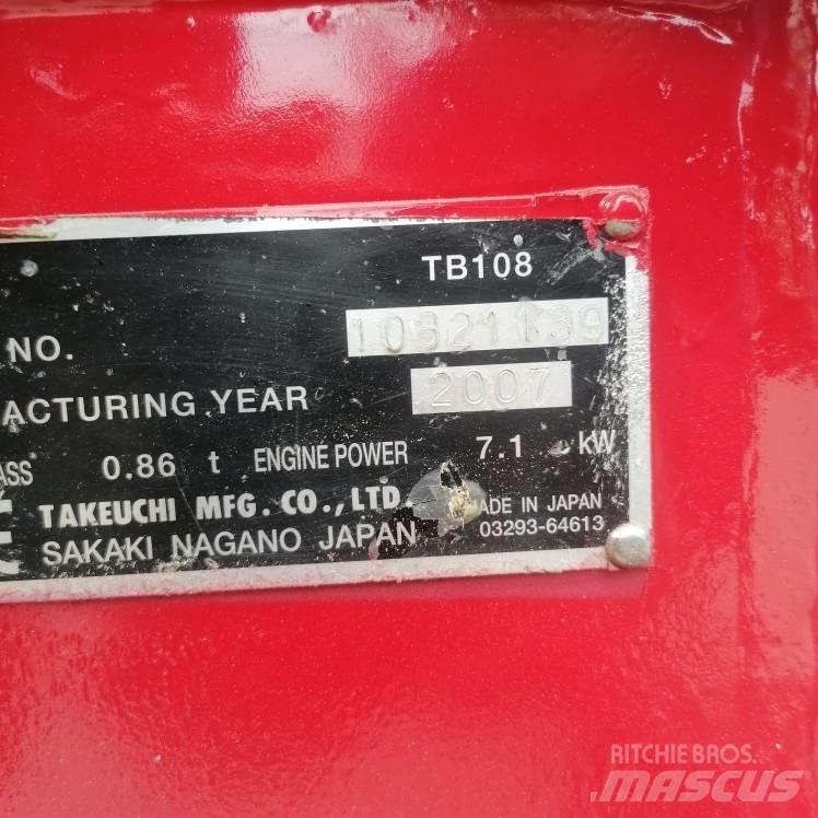 Takeuchi TB108 小型挖土機/掘鑿機<7t(小型挖掘機)