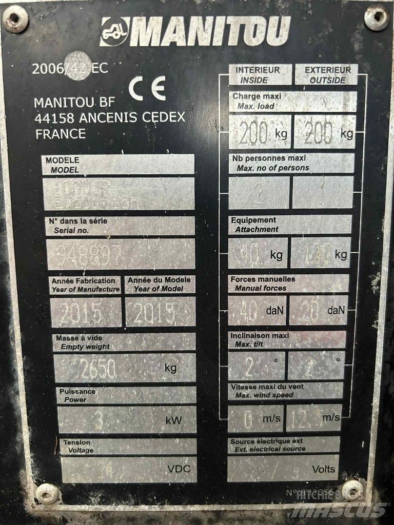 Manitou 100 VJR 垂直升降工作台